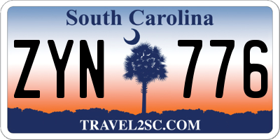 SC license plate ZYN776