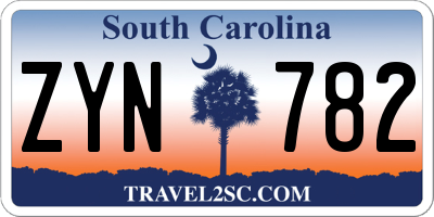 SC license plate ZYN782