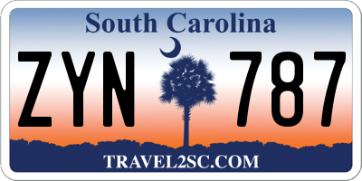 SC license plate ZYN787