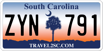 SC license plate ZYN791