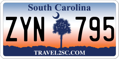 SC license plate ZYN795