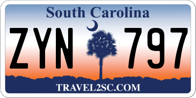 SC license plate ZYN797