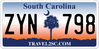 SC license plate ZYN798