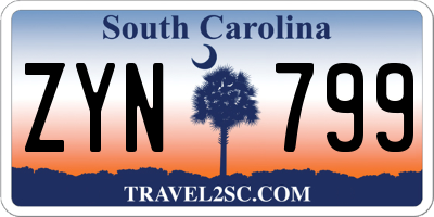 SC license plate ZYN799