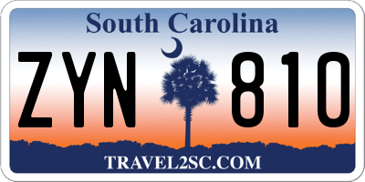 SC license plate ZYN810