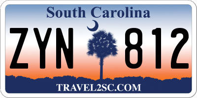 SC license plate ZYN812