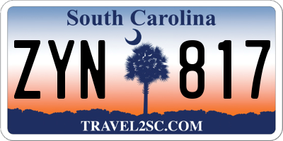 SC license plate ZYN817