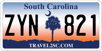 SC license plate ZYN821