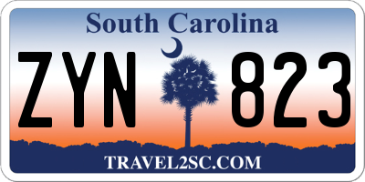 SC license plate ZYN823