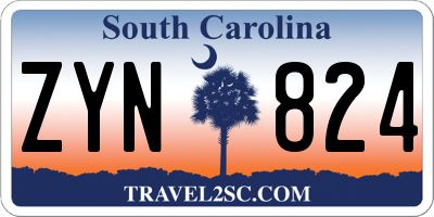 SC license plate ZYN824