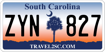 SC license plate ZYN827