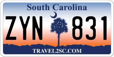 SC license plate ZYN831