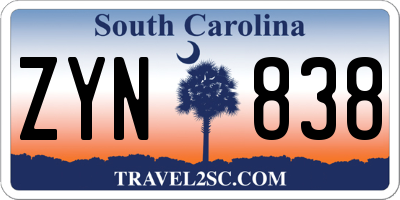SC license plate ZYN838