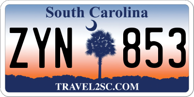 SC license plate ZYN853