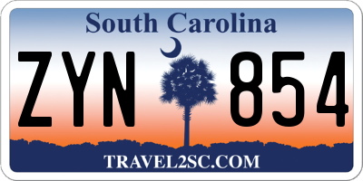 SC license plate ZYN854