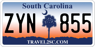 SC license plate ZYN855