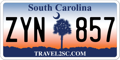 SC license plate ZYN857