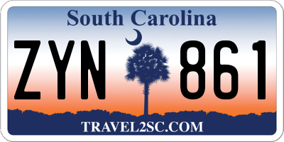 SC license plate ZYN861