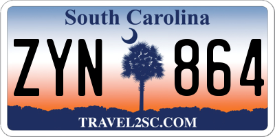 SC license plate ZYN864