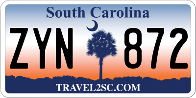 SC license plate ZYN872
