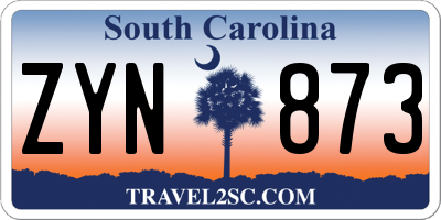 SC license plate ZYN873