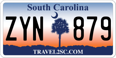 SC license plate ZYN879