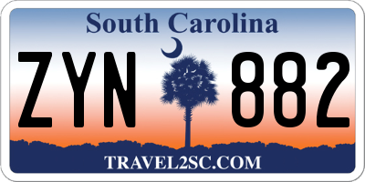 SC license plate ZYN882