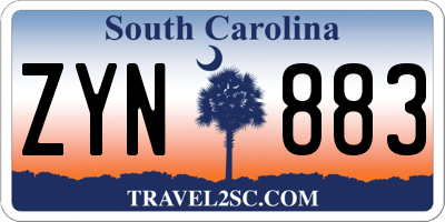 SC license plate ZYN883