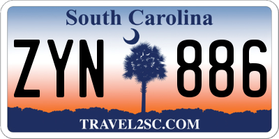 SC license plate ZYN886