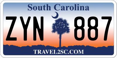 SC license plate ZYN887