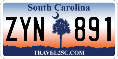 SC license plate ZYN891