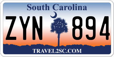 SC license plate ZYN894