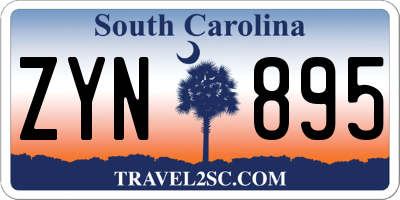SC license plate ZYN895