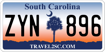 SC license plate ZYN896