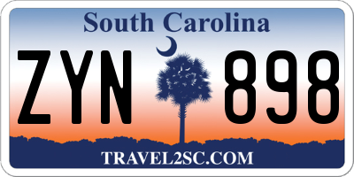 SC license plate ZYN898