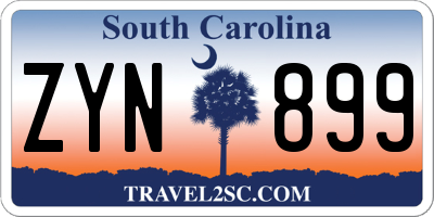 SC license plate ZYN899