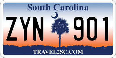 SC license plate ZYN901