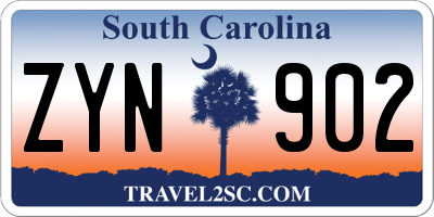 SC license plate ZYN902