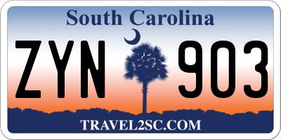 SC license plate ZYN903