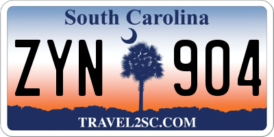 SC license plate ZYN904