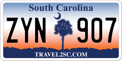SC license plate ZYN907