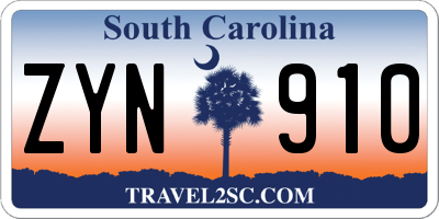 SC license plate ZYN910