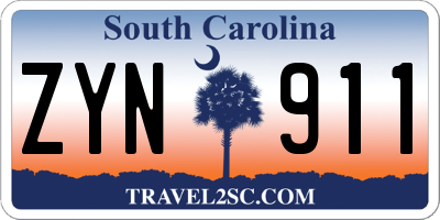 SC license plate ZYN911