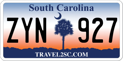 SC license plate ZYN927