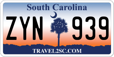SC license plate ZYN939
