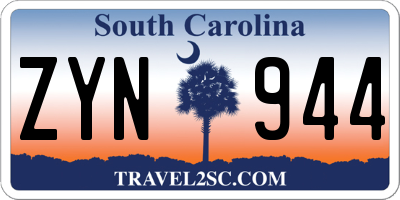 SC license plate ZYN944