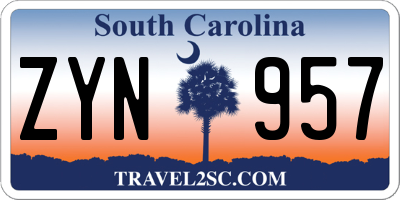 SC license plate ZYN957