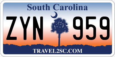 SC license plate ZYN959