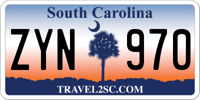 SC license plate ZYN970