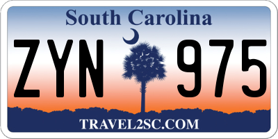 SC license plate ZYN975